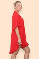 OverSized Italian Gold Button Pleated Frill Ruffle Dress Top Dress WearAll