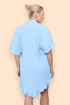 OverSized Italian Gold Button Pleated Frill Ruffle Dress Top Dress WearAll