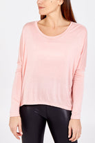 Basic Long Sleeve High Low Top TOPMF2 WearAll Pink One Size
