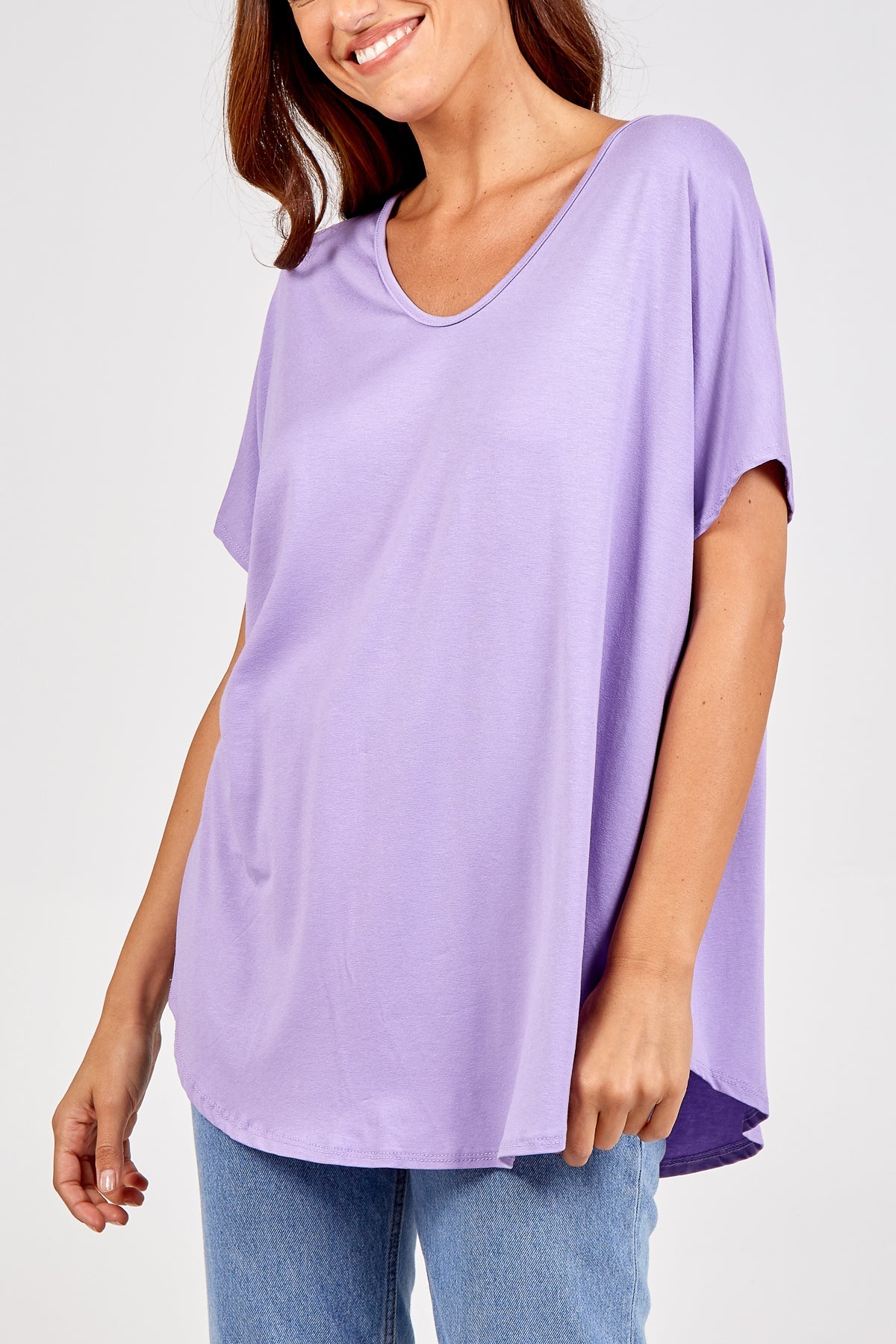 Basic Oversized Tee TOPMF2 WearAll Lilac One Size