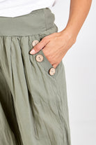 Button Pocket Detail Harem Pants TRS1 WearAll