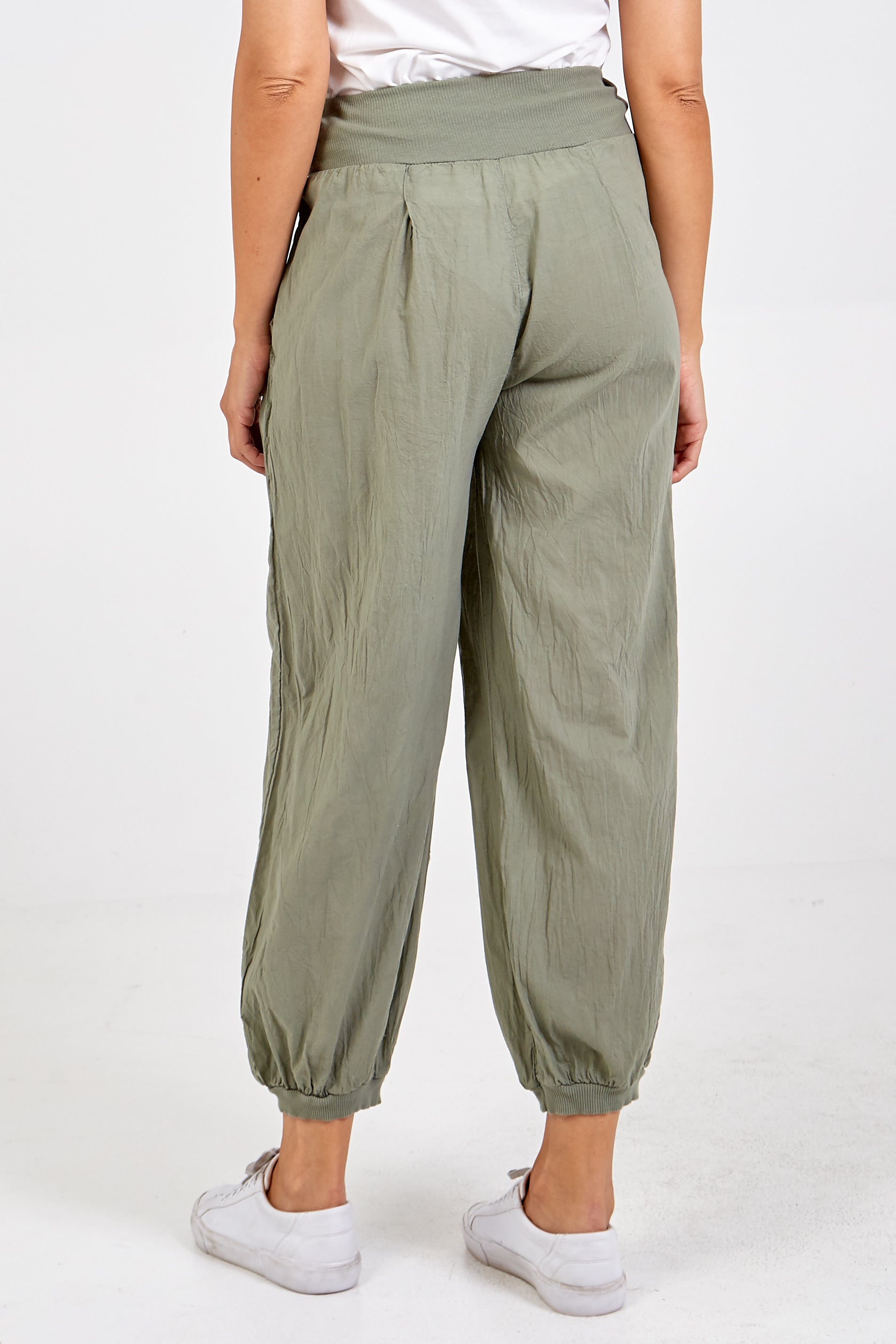 Button Pocket Detail Harem Pants TRS1 WearAll