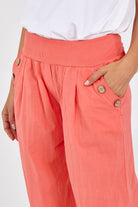 Button Pocket Detail Harem Pants TRS1 WearAll
