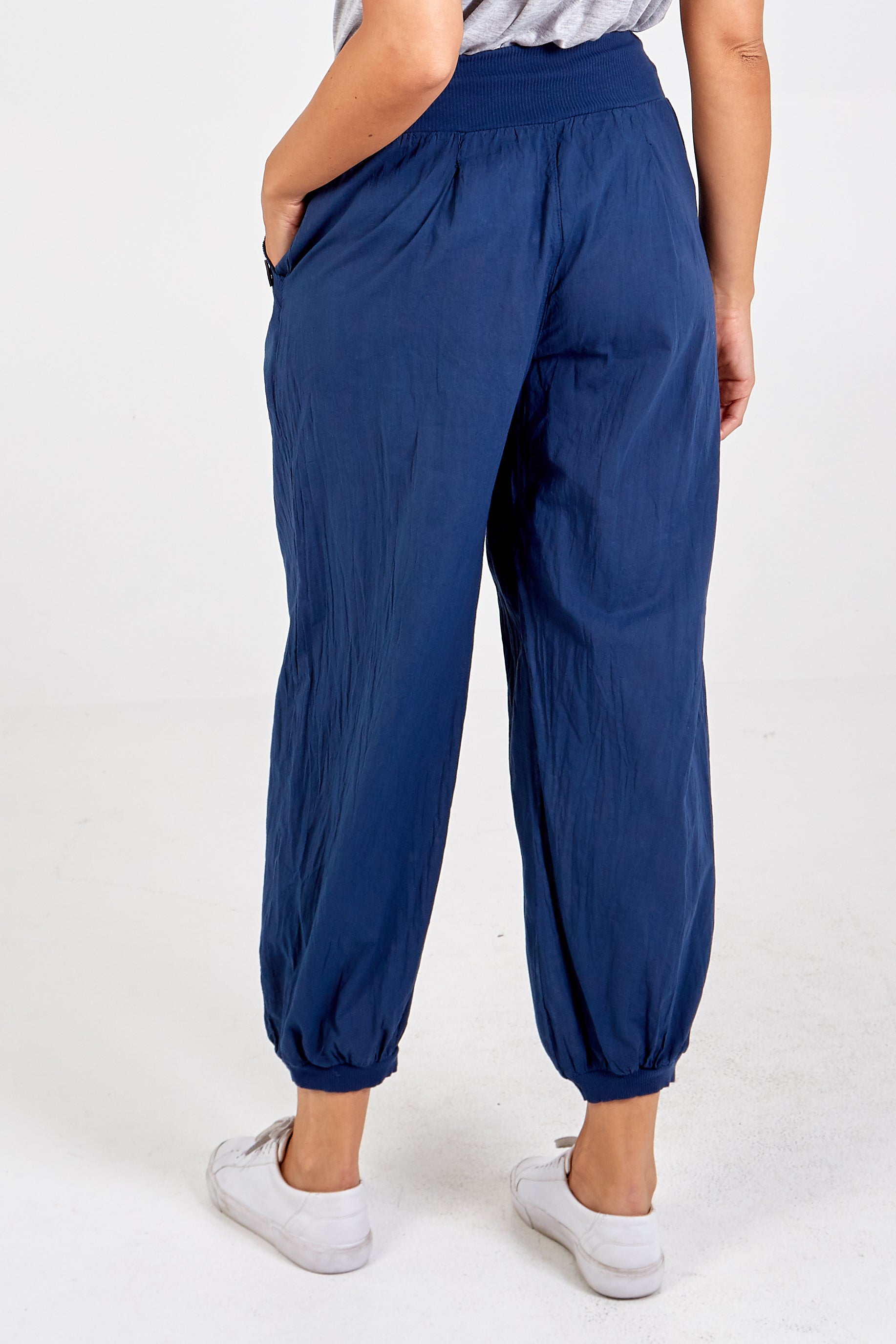 Button Pocket Detail Harem Pants TRS1 WearAll