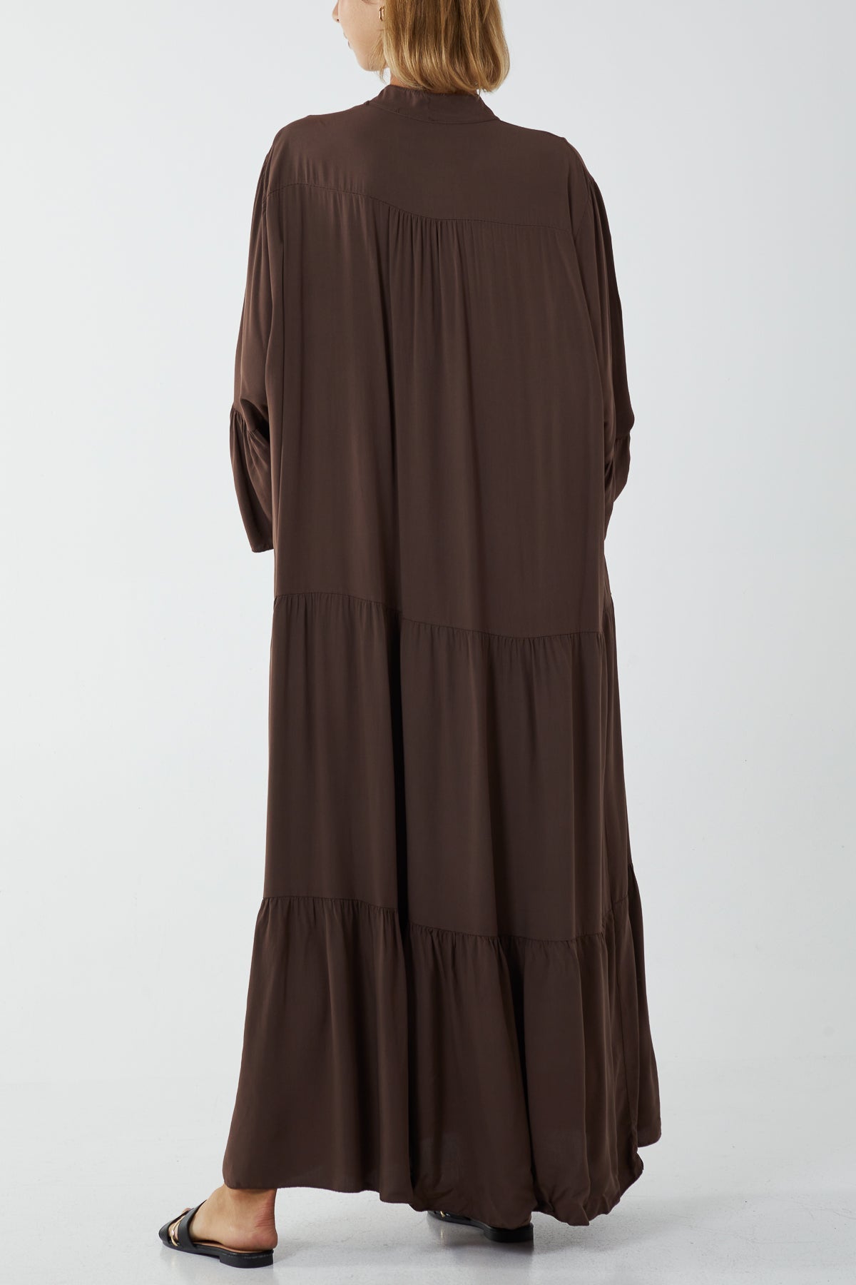 Maxi Tiered Button Up Dress DMF2 WearAll