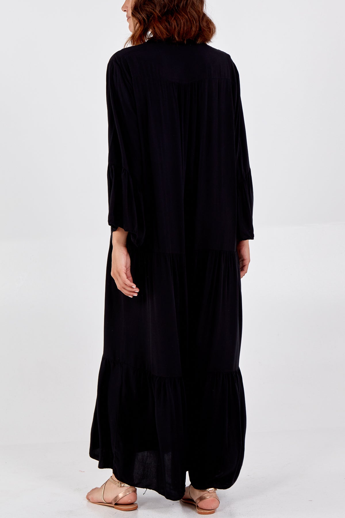 Maxi Tiered Button Up Dress DMF2 WearAll