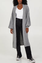 Edge To Edge Knitted Long Cardigan CMF1 WearAll Grey One Size