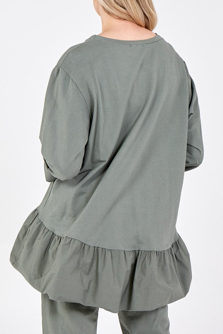 Butterfly Frill Hem Sweatshirt TOPMF2 WearAll