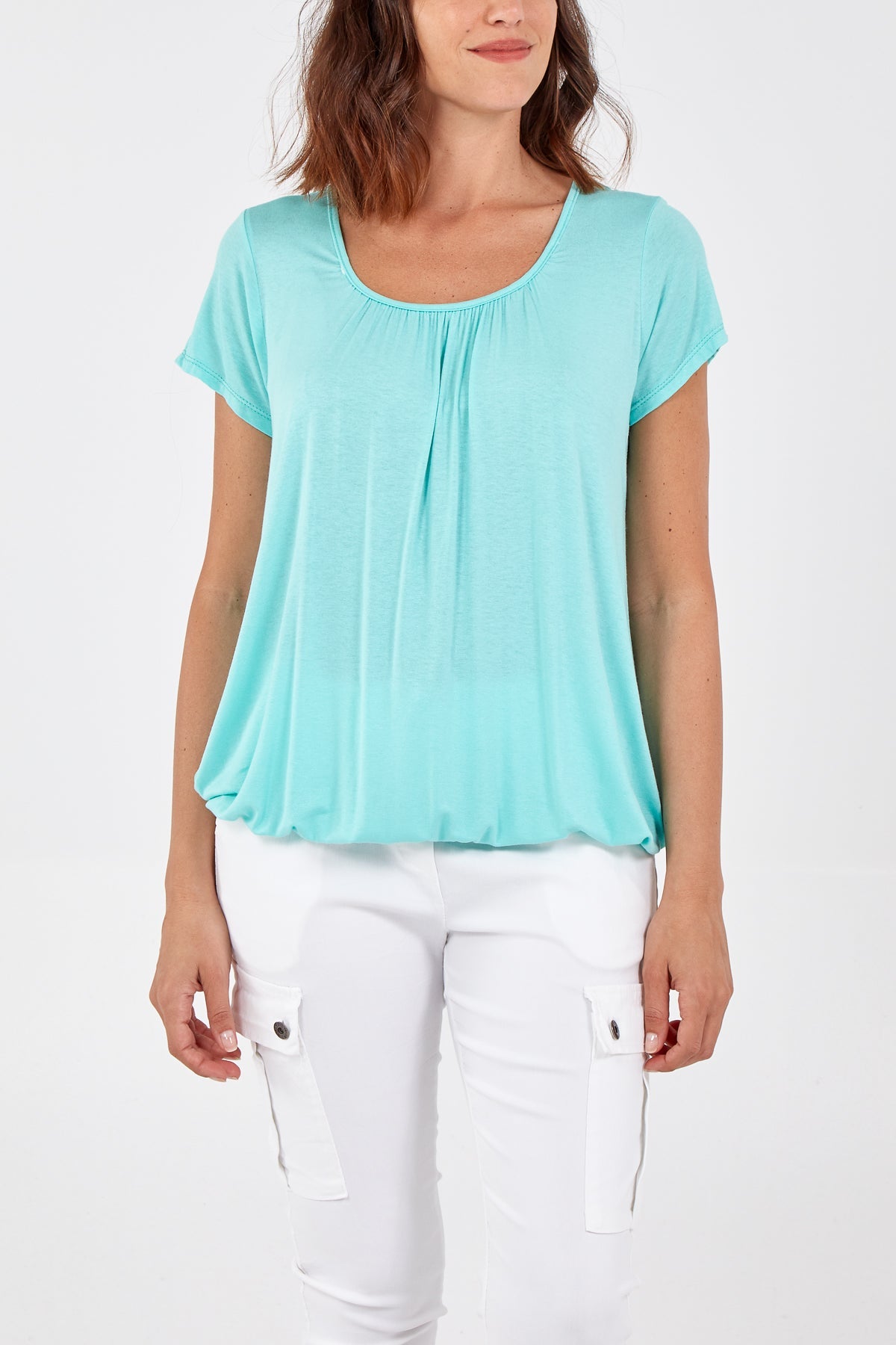 Scoop Neck Elastic Top TOPMF2 WearAll Mint One Size