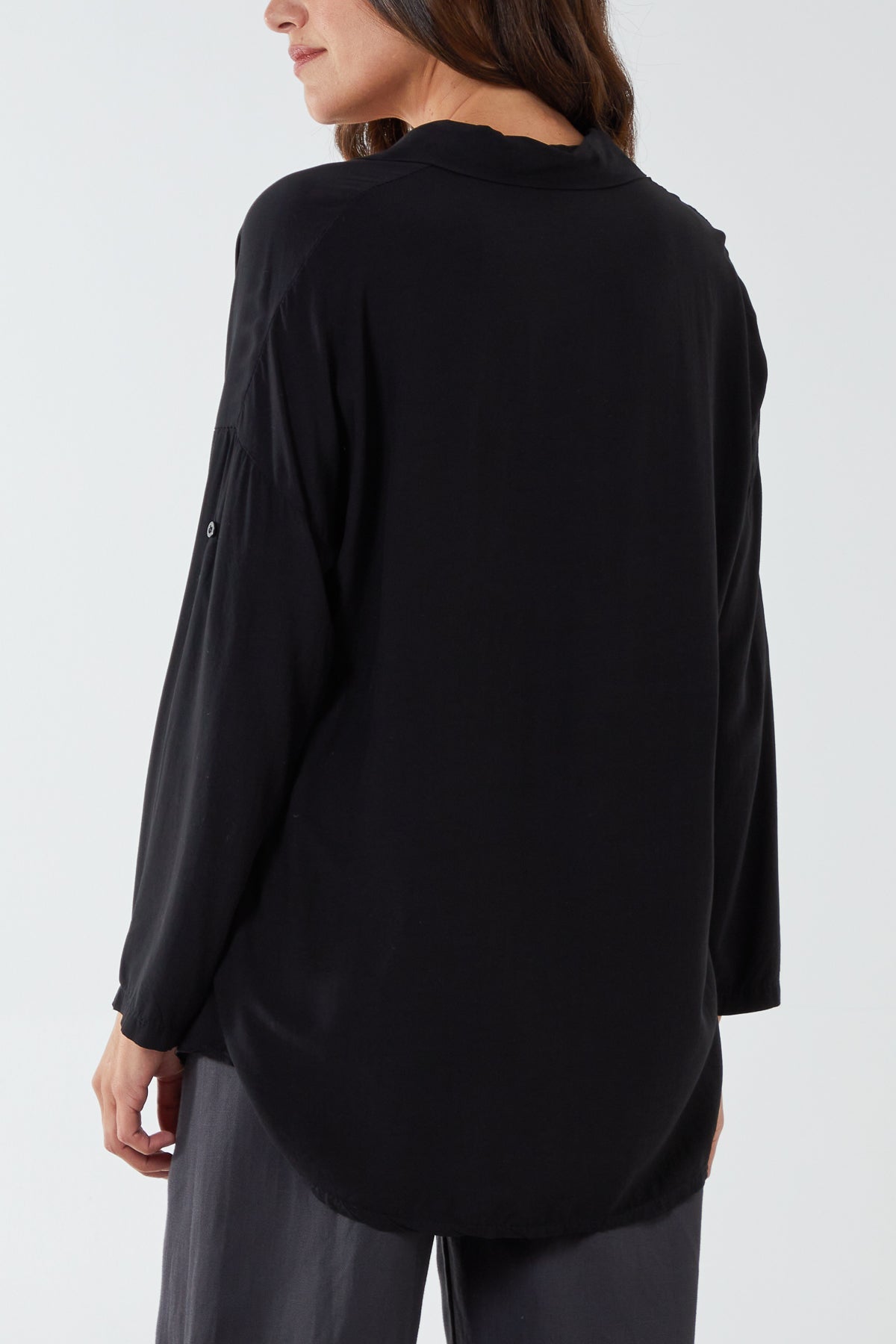 Tie Front Plain Shirt Blouse TOPMF2 WearAll