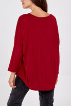 High Low Curved Hem Long Sleeve Top TOPMF2 WearAll