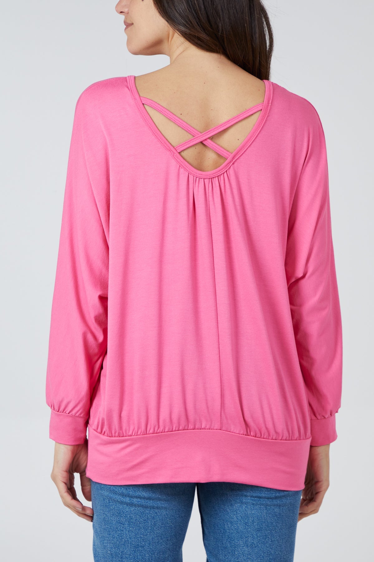 Long Sleeve Crossover Back Top TOPMF2 WearAll