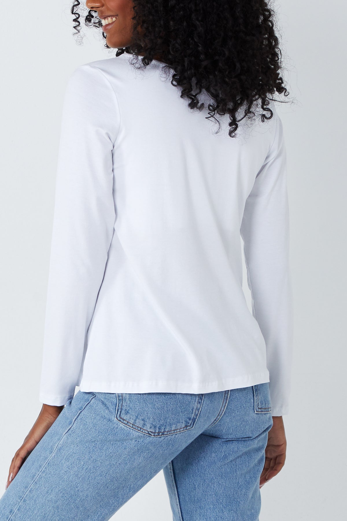 Basic Double Layer Scoop Neck Long Sleeve Top TOPMF2 WearAll
