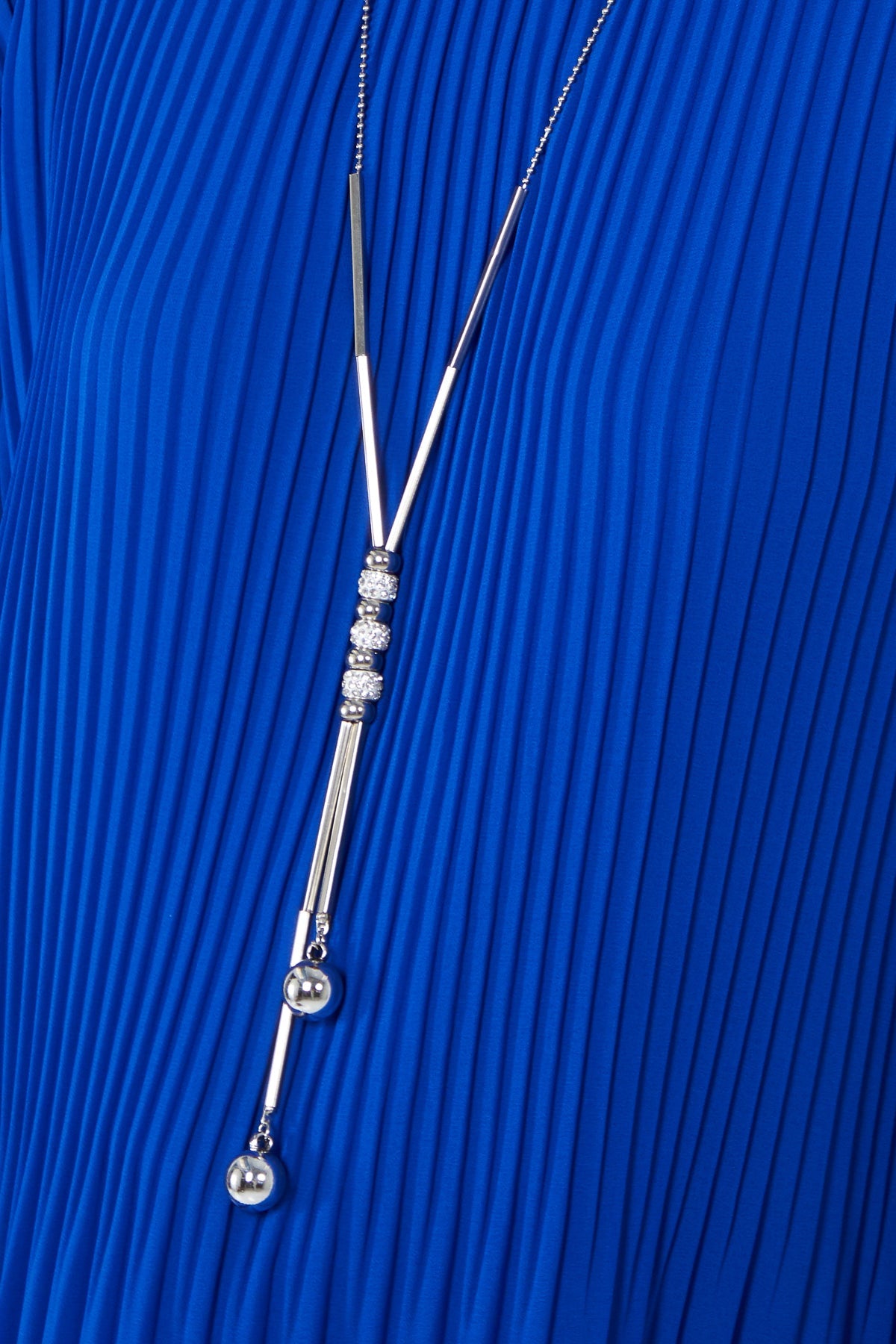 Pleated Long Sleeve Necklace Top TOPMF2 WearAll