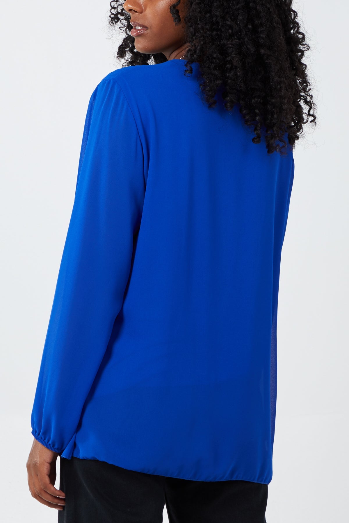 Pleated Long Sleeve Necklace Top TOPMF2 WearAll