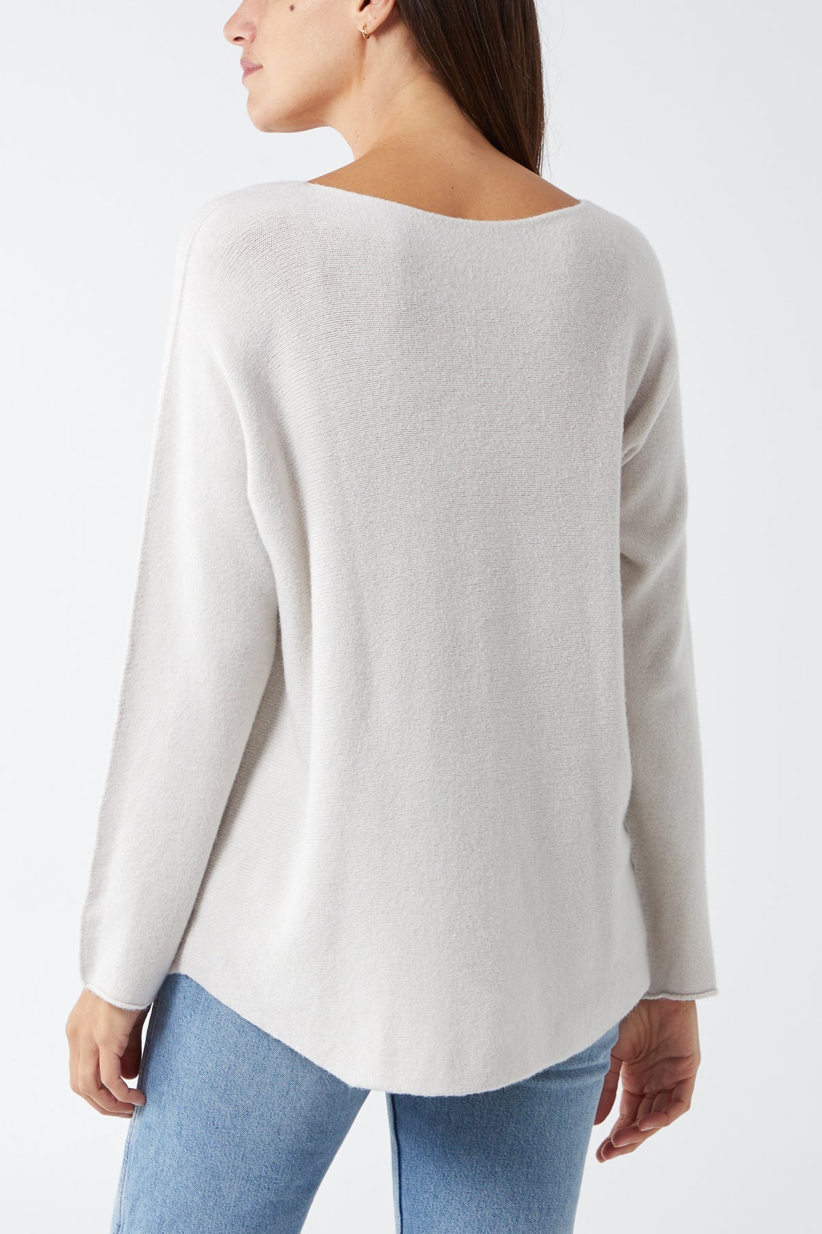Raw Edge V-Neck Jumper TOPMF2 WearAll
