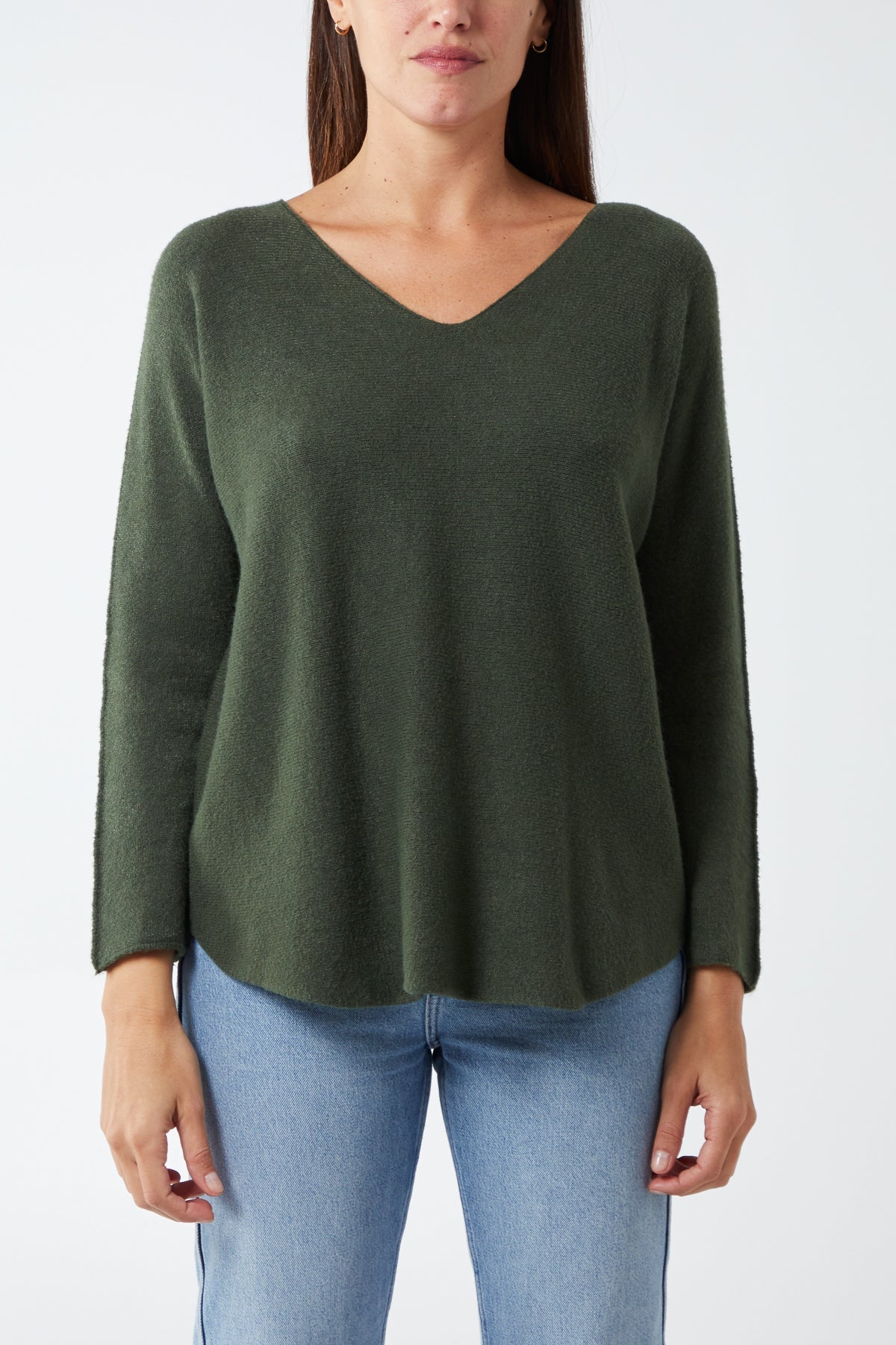 Raw Edge V-Neck Jumper TOPMF2 WearAll