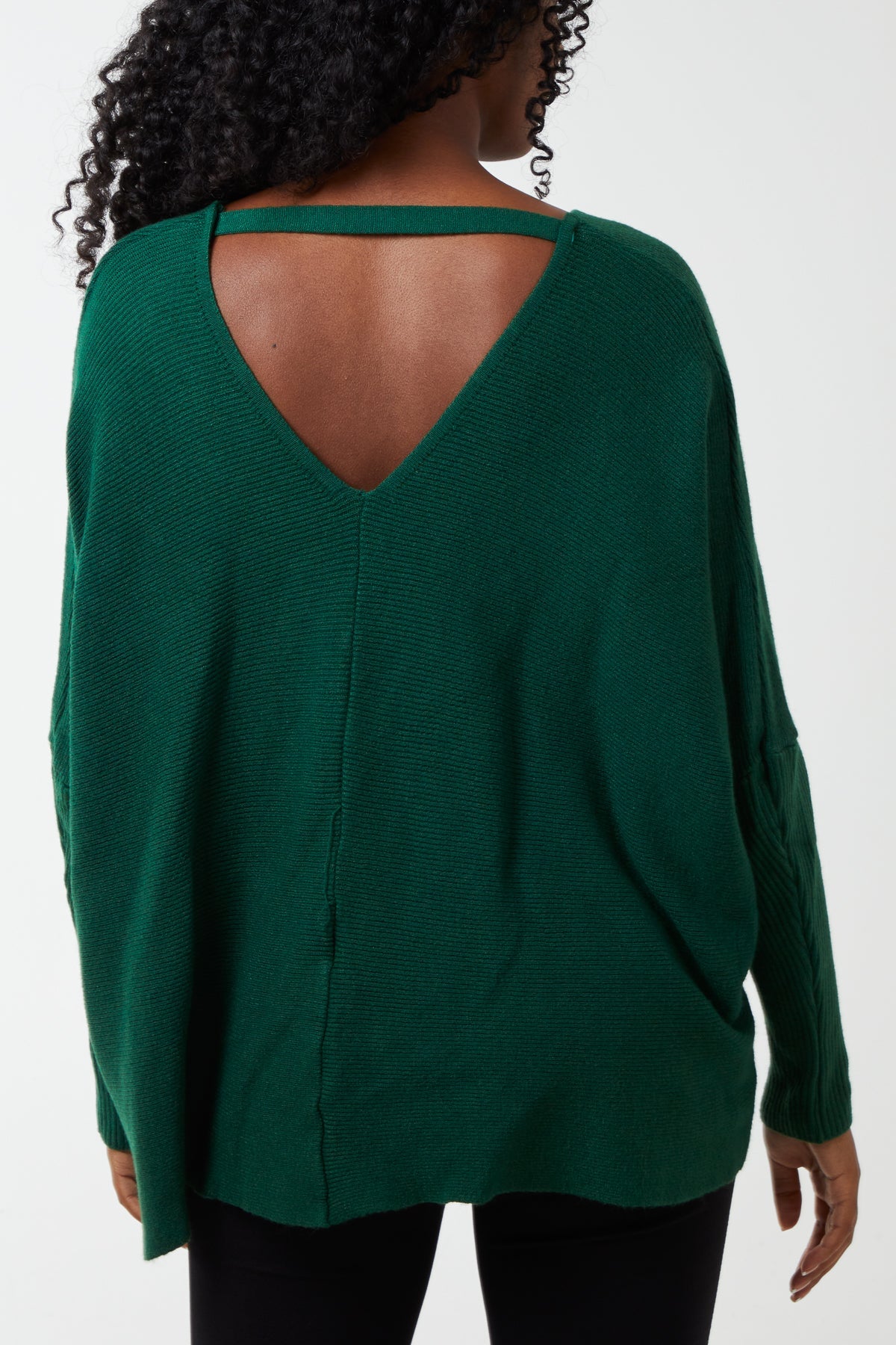 Deep V-Neck Ribbed Chevron Jumper JMF1 WearAll