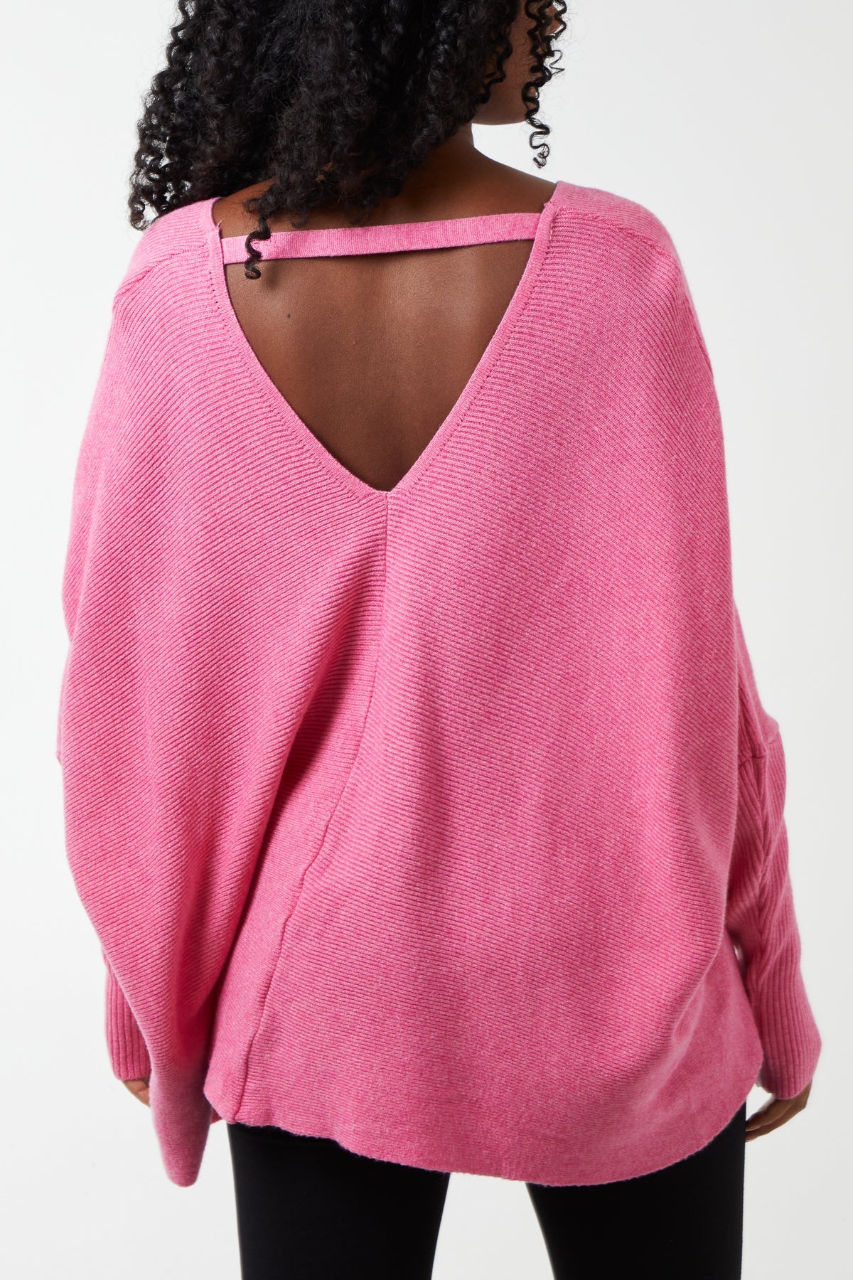 Deep V-Neck Ribbed Chevron Jumper JMF1 WearAll