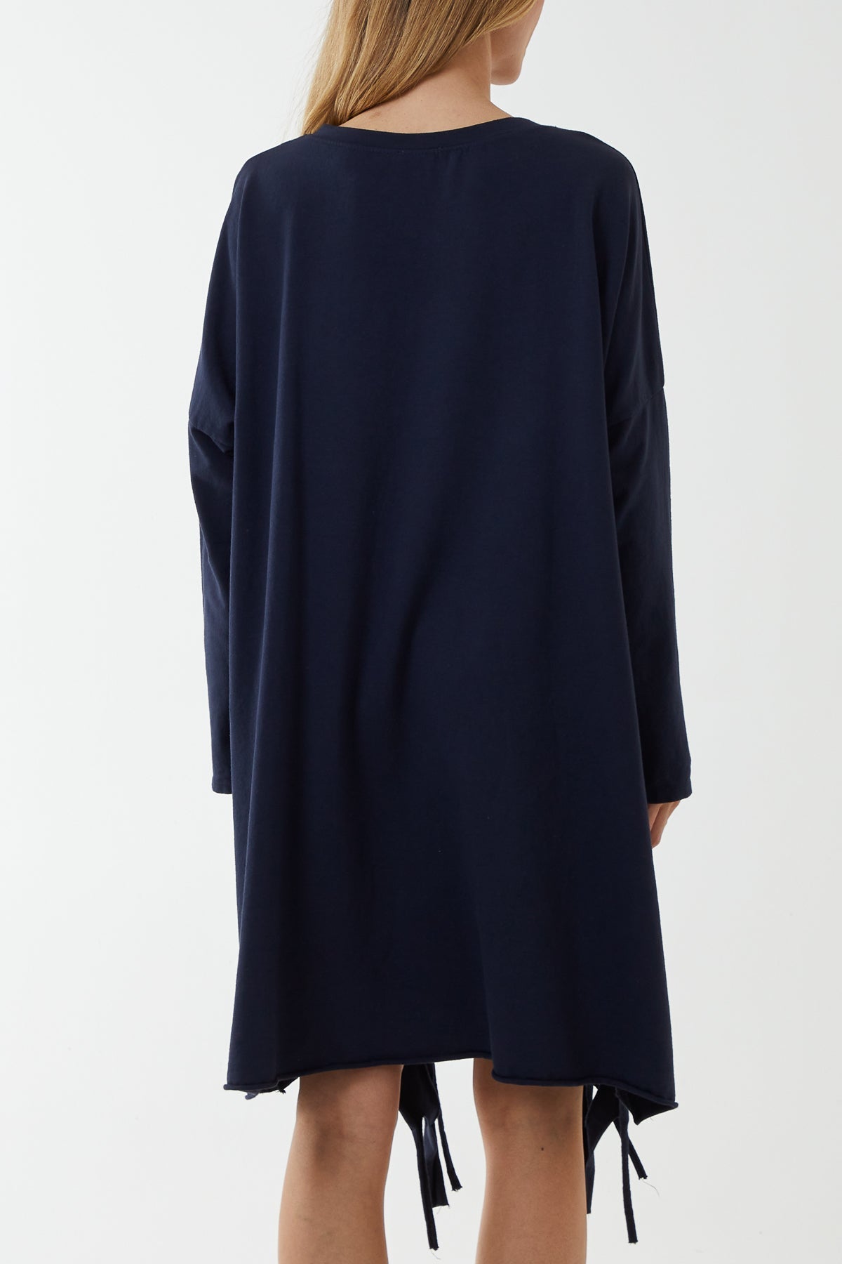 Raw Edge Sweatshirt Dress DMF2 WearAll