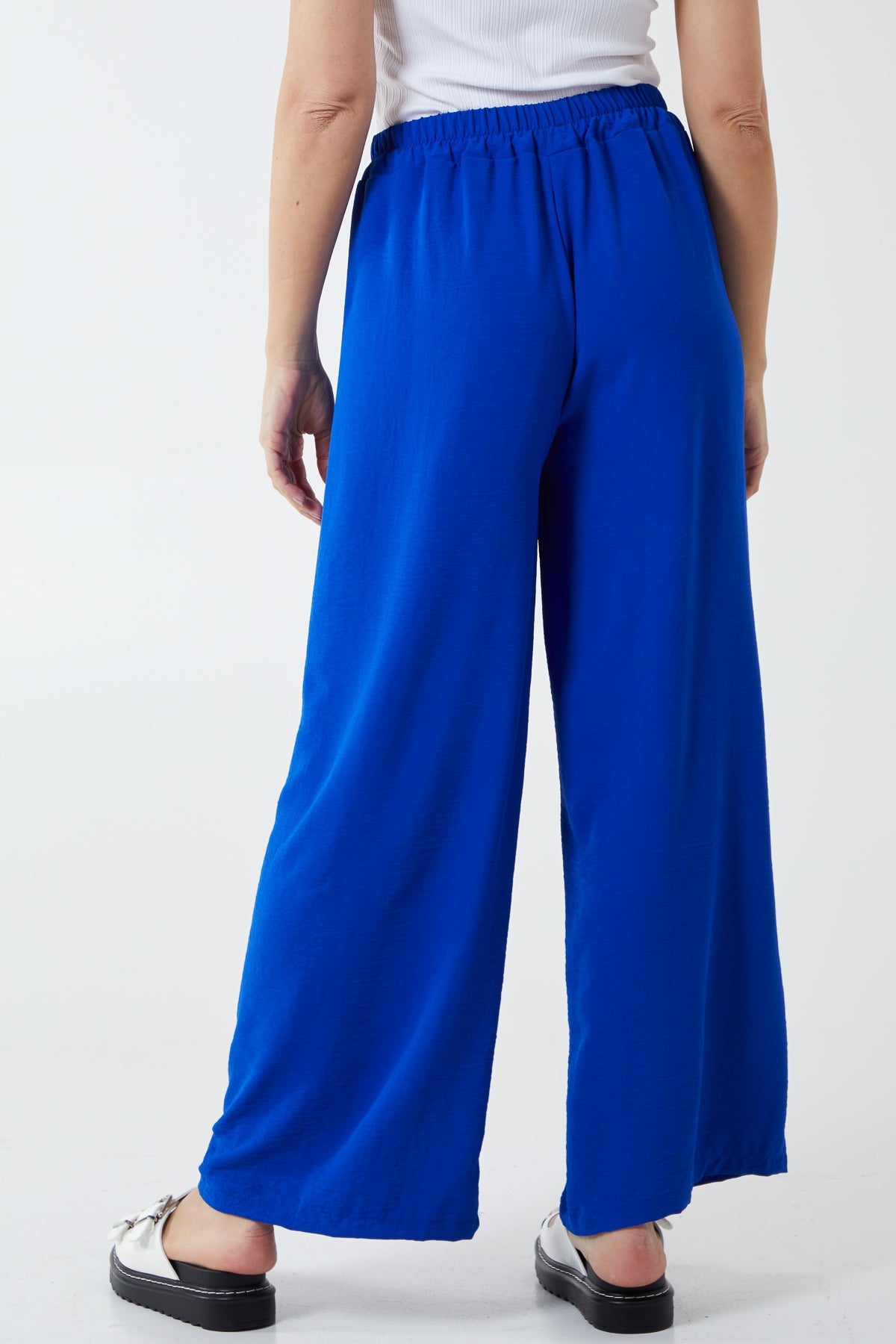 XL Drawstring Viscose Crepe Wide Leg Trousers TRS1 WearAll