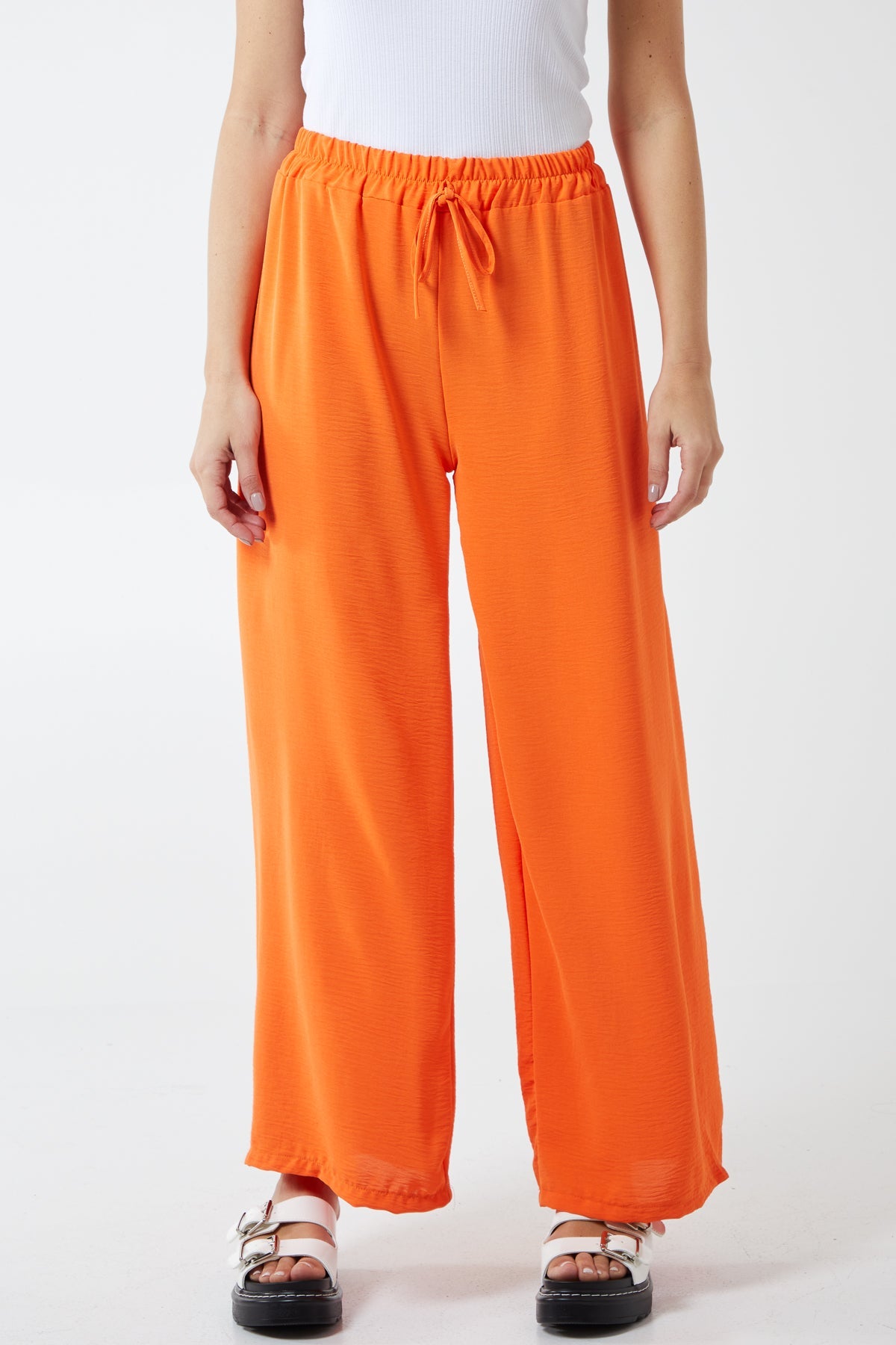 Drawstring Viscose Crepe Trouser TRS1 WearAll Orange One Size