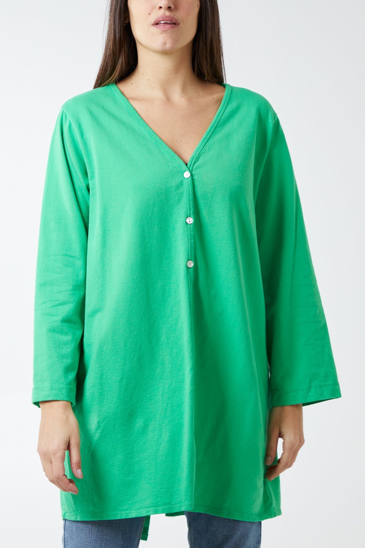 Button Front Sweat Cardigan CMF1 WearAll Green One Size