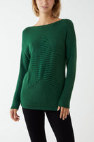 Ribbed Star Jumper JMF1 WearAll Bottle Green One Size