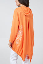 "Angel" Wings Dip Hem Hooded Shirt TOPMF2 WearAll