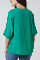 V-Neck Centre Front Tie Hem Blouse TOPMF2 WearAll