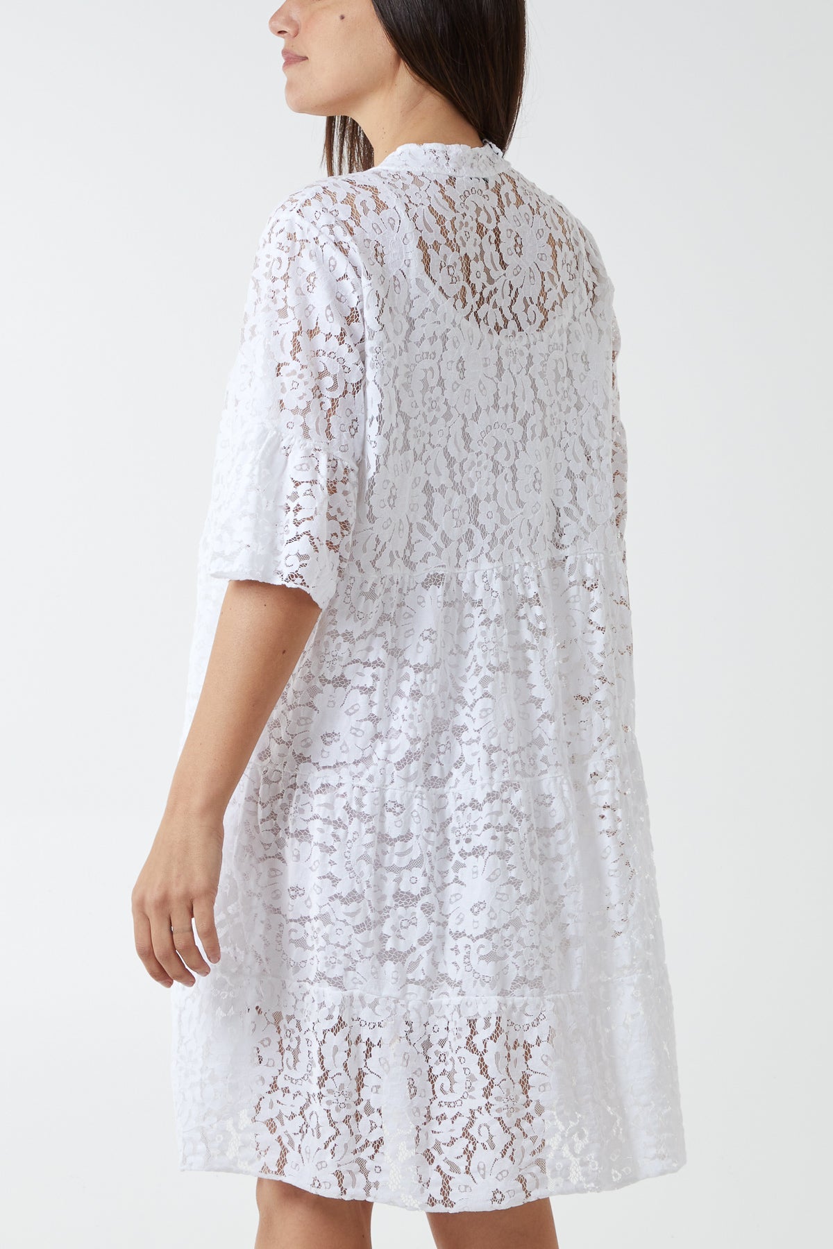 Angel Sleeve Tiered Lace Dress DMF2 WearAll
