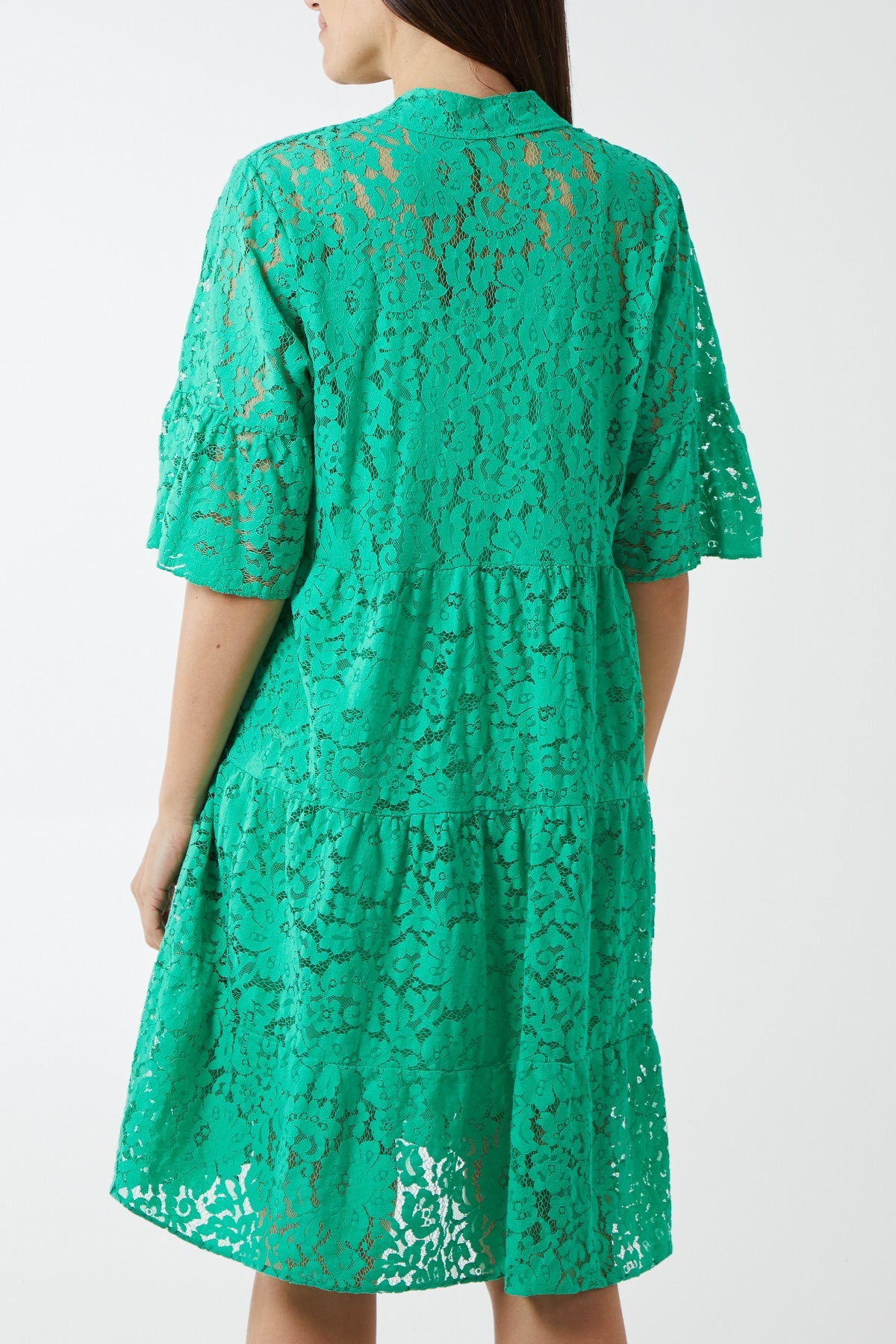 Angel Sleeve Tiered Lace Dress DMF2 WearAll