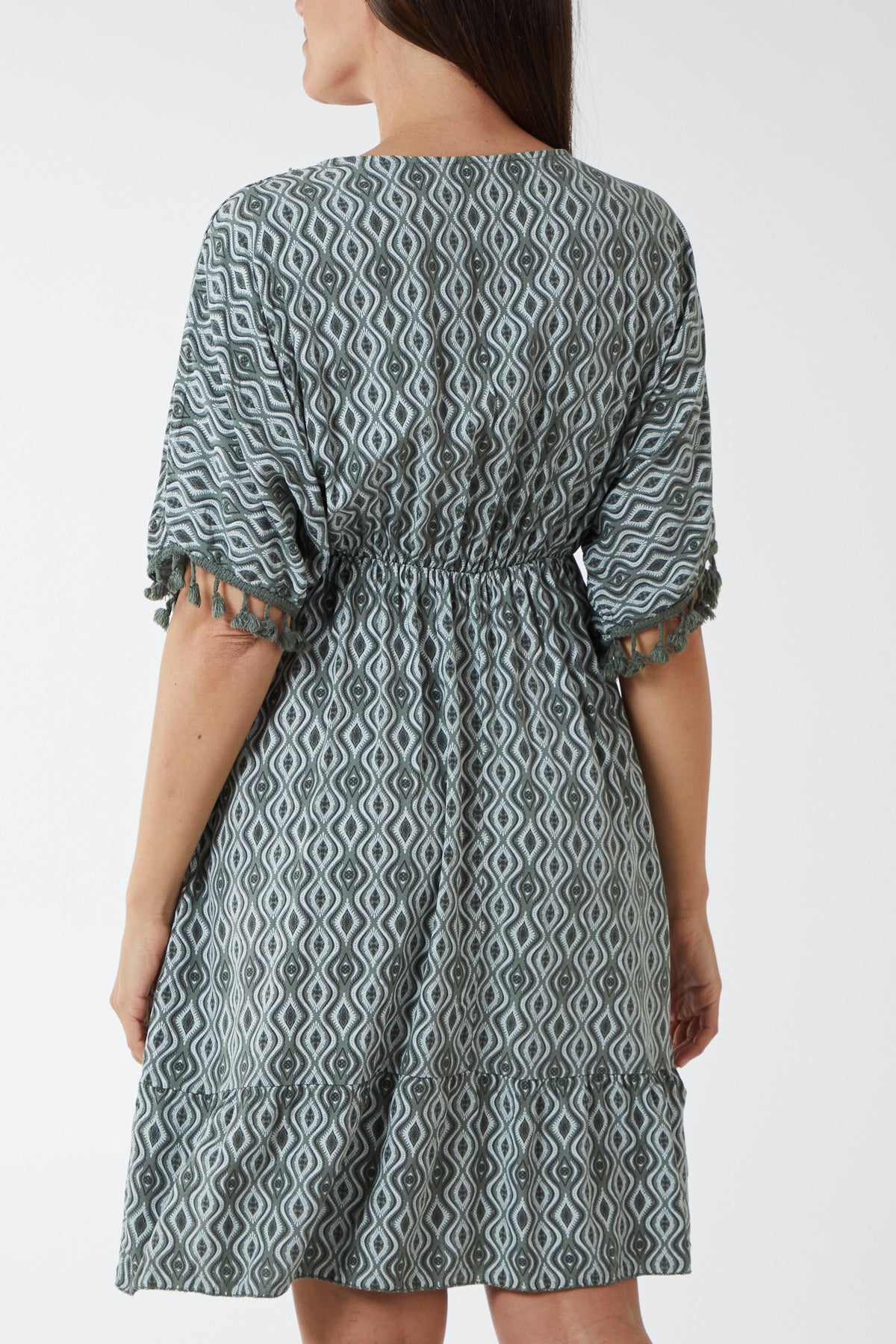 Geometric Tassel Trim Dress DMF2 WearAll