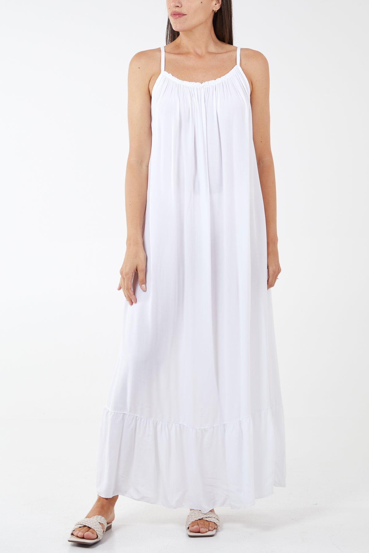 Cami Strap Relaxed Tiered Maxi Dress DMF2 WearAll
