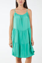Cami Strap Tiered Smock Dress DMF2 WearAll Jade One Size