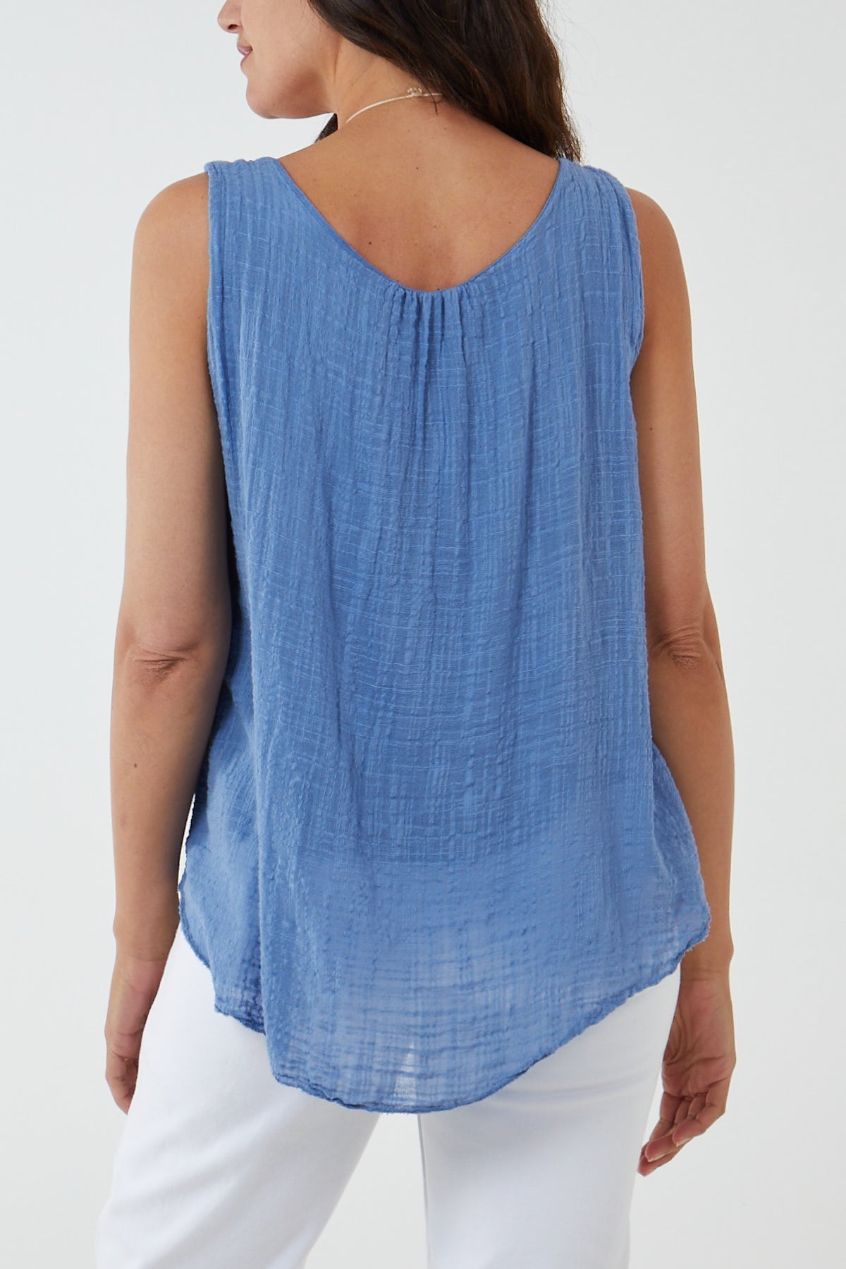 Double Layer Scoop Neck Necklace Vest TOPMF2 WearAll