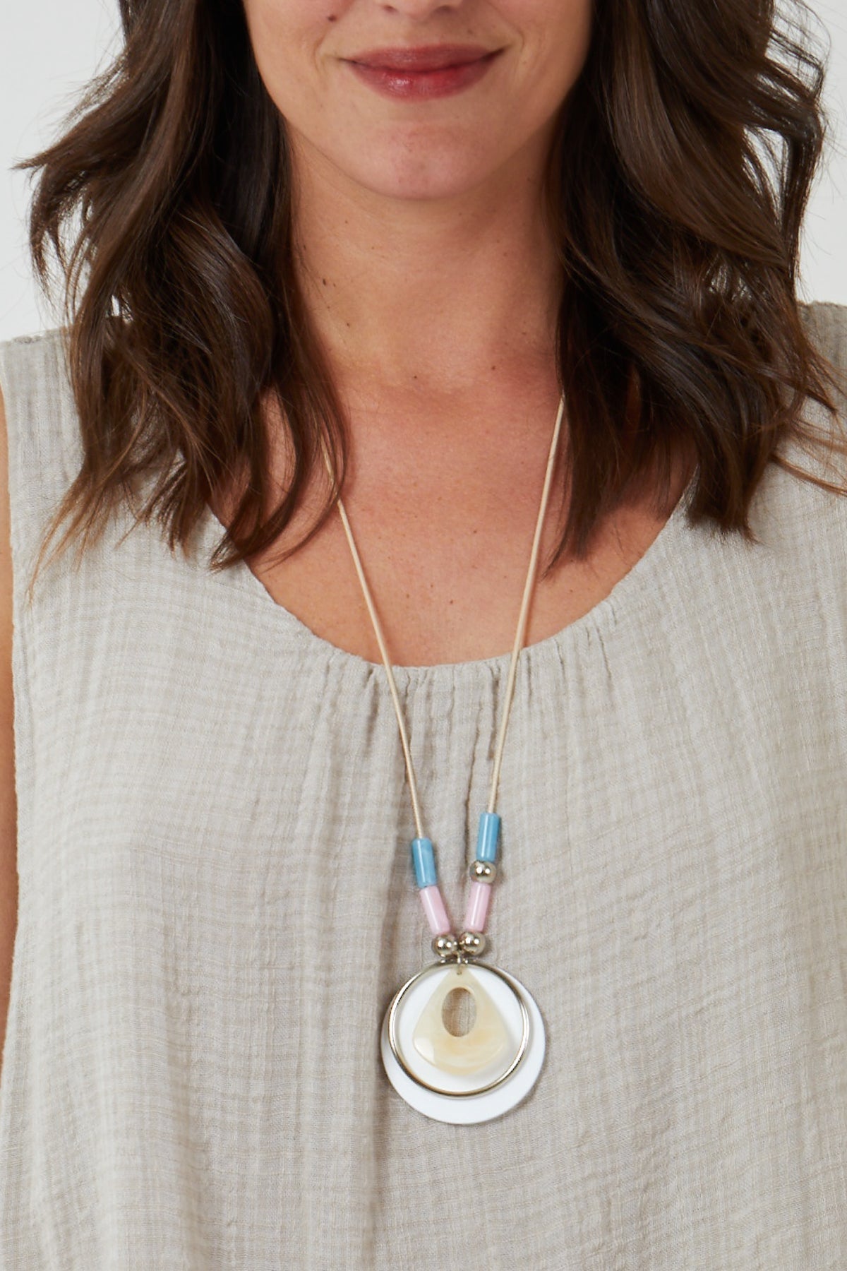 Double Layer Scoop Neck Necklace Vest TOPMF2 WearAll