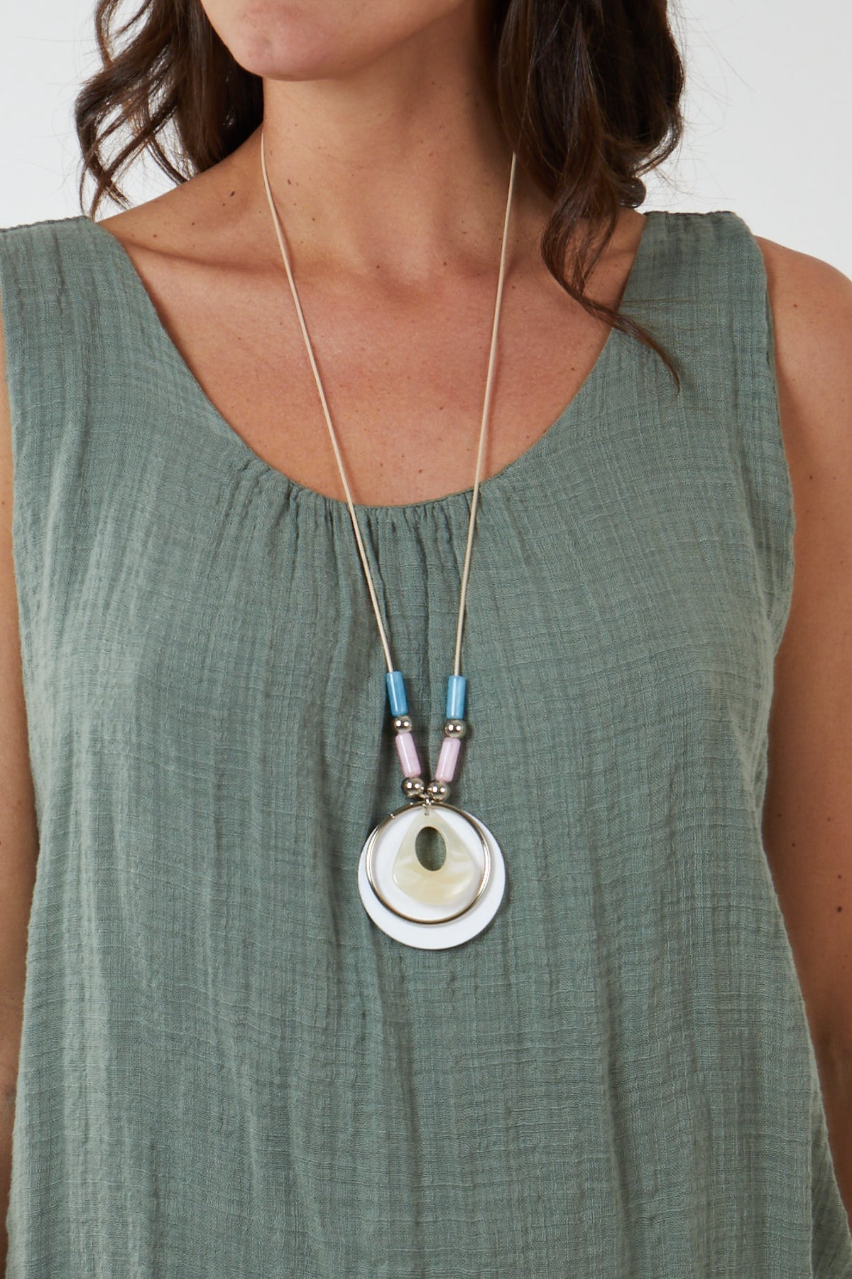 Double Layer Scoop Neck Necklace Vest TOPMF2 WearAll