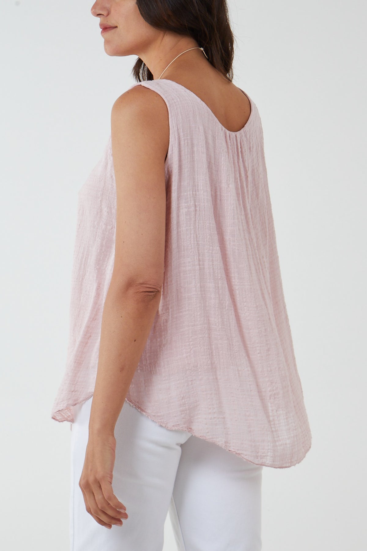 Double Layer Scoop Neck Necklace Vest TOPMF2 WearAll