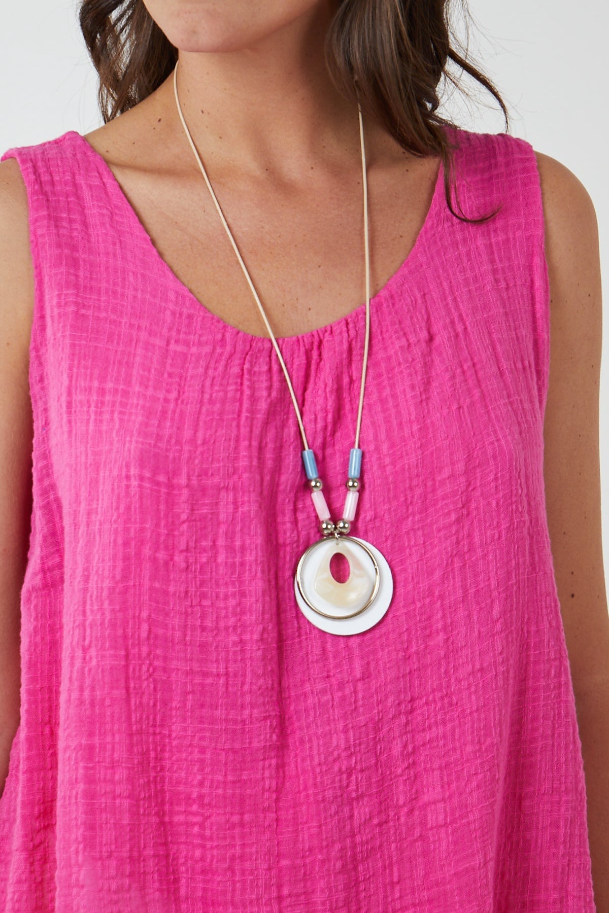 Double Layer Scoop Neck Necklace Vest TOPMF2 WearAll