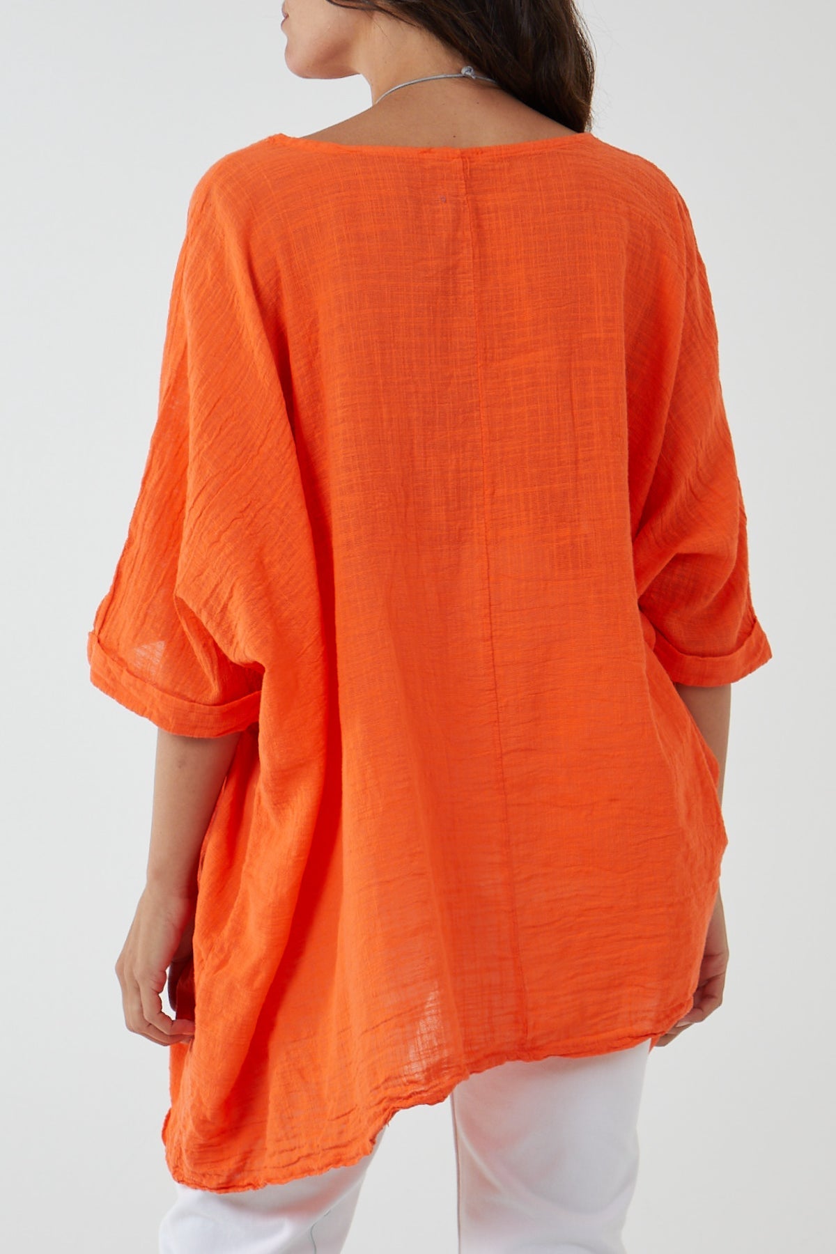 100% Cotton Oversized Pocket Necklace Top TOPMF2 WearAll