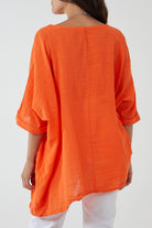 100% Cotton Oversized Pocket Necklace Top TOPMF2 WearAll