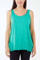 Double Layer Scoop Neck Vest TOPMF2 WearAll Jade One Size
