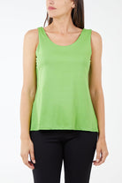 Double Layer Scoop Neck Vest TOPMF2 WearAll Lime One Size
