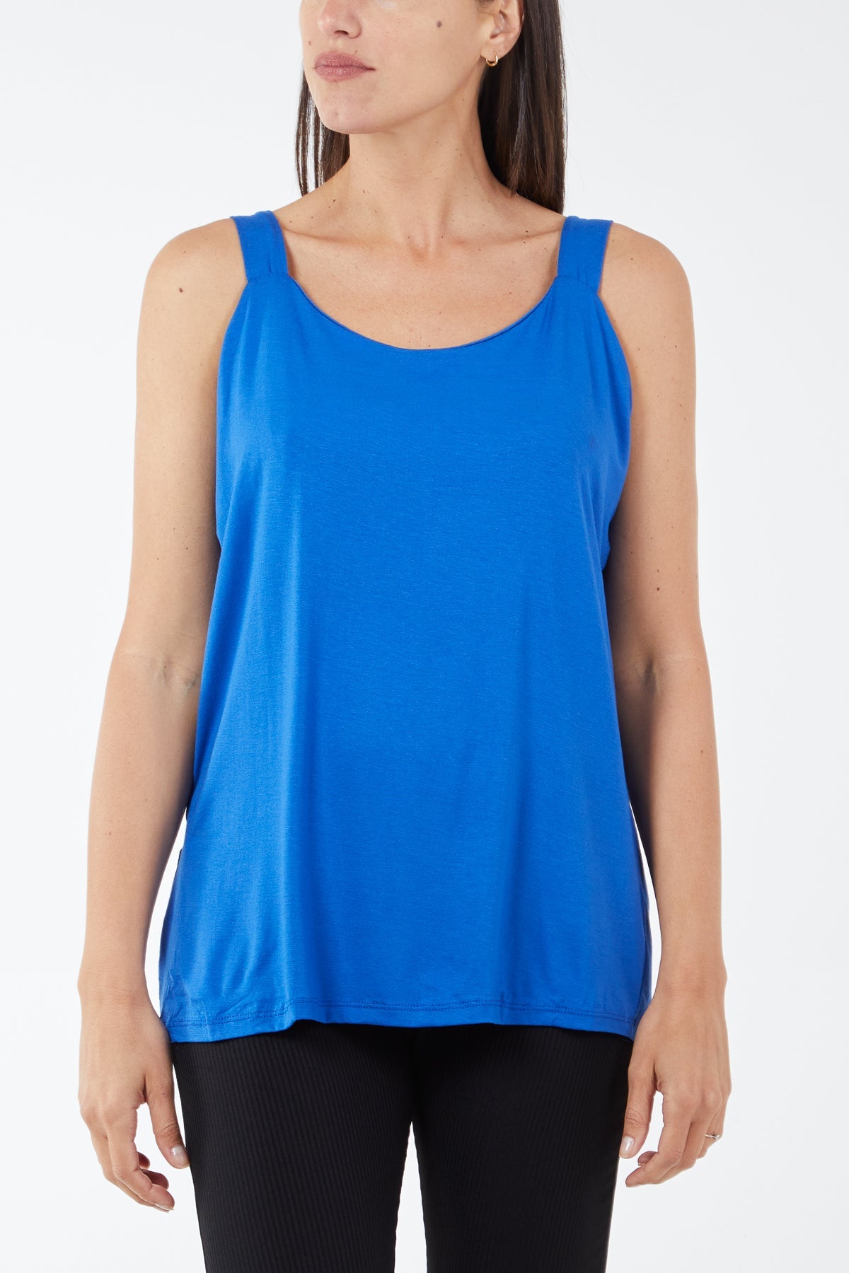 Double Layer Scoop Neck Vest TOPMF2 WearAll Royal Blue One Size
