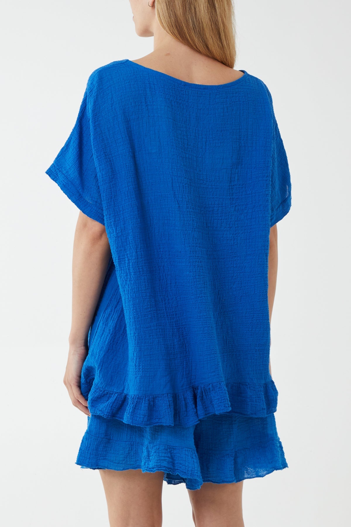 Cotton Blend Frill Hem Top & Short Set TW1 WearAll