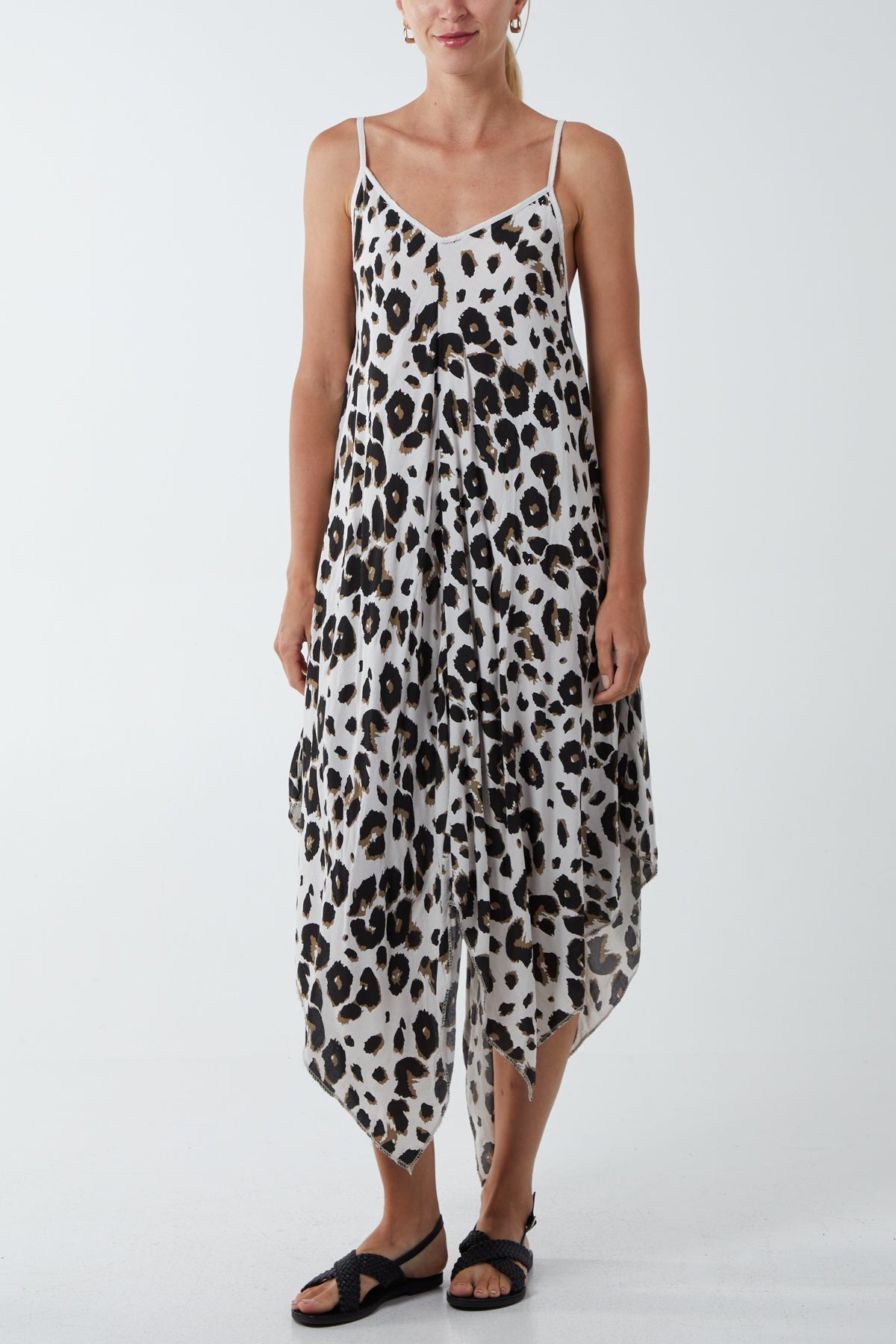 Hanky Hem Leopard Print Dress DMF2 WearAll