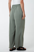 XL Drawstring Viscose Crepe Wide Leg Trousers TRS1 WearAll