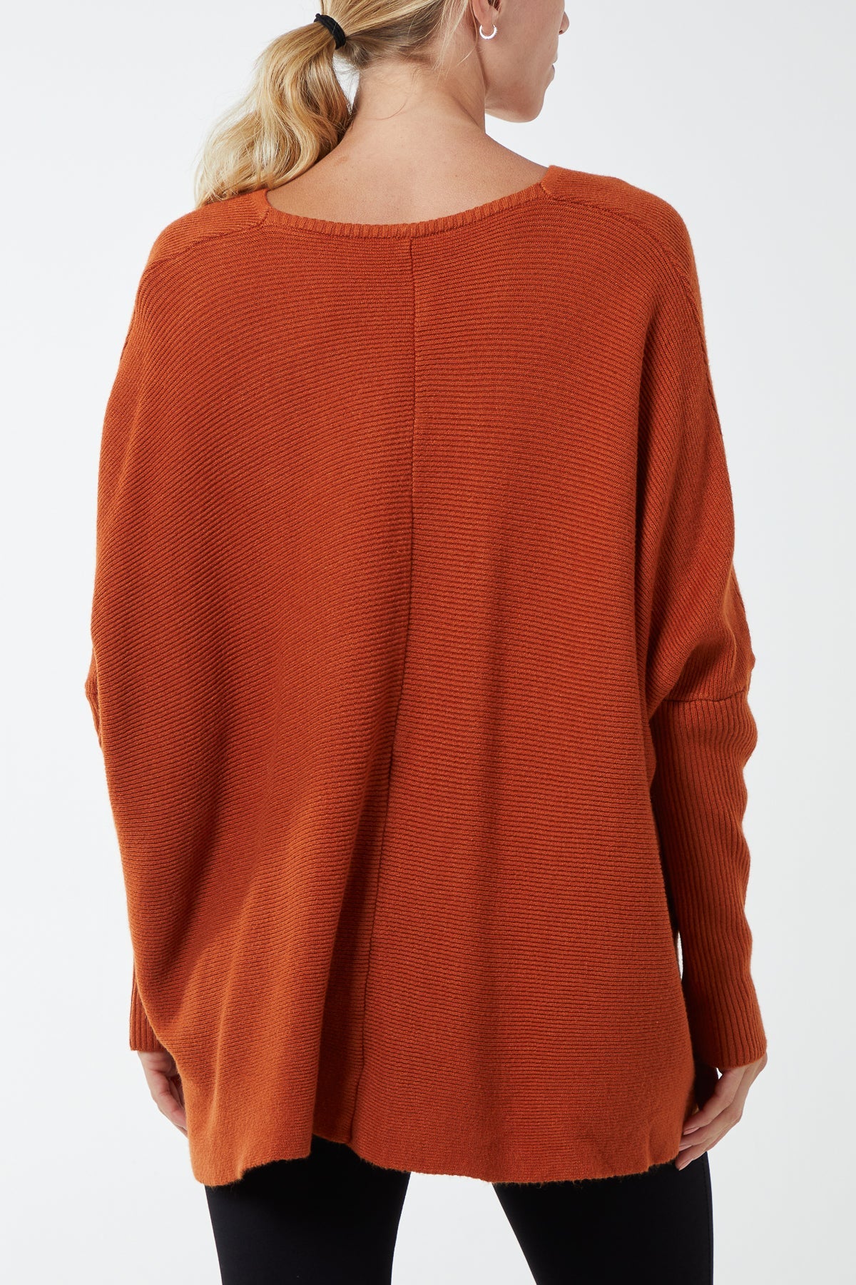 Ribbed Chevron Batwing Jumper JMF1 WearAll