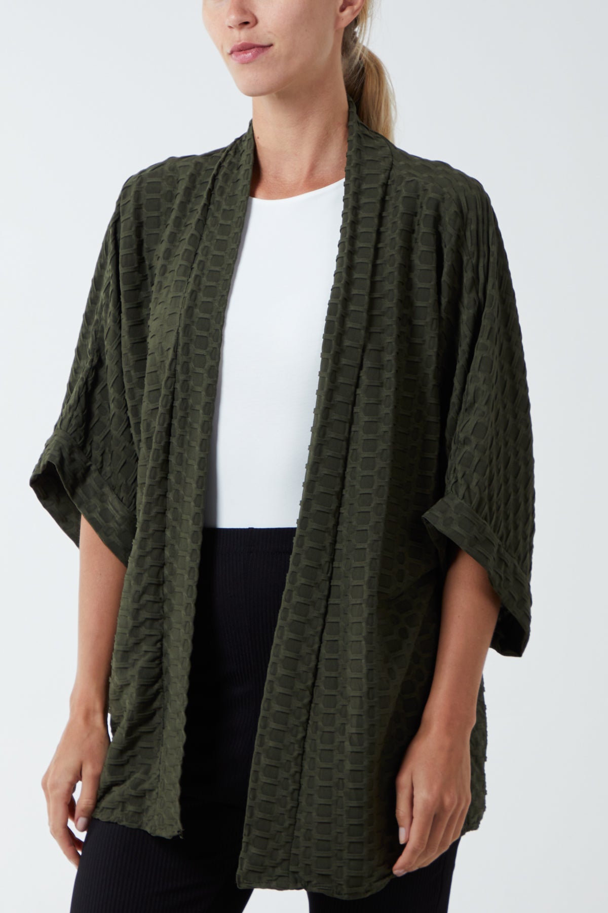 Waffle Texture Jersey Kimono Jacket JK1 WearAll